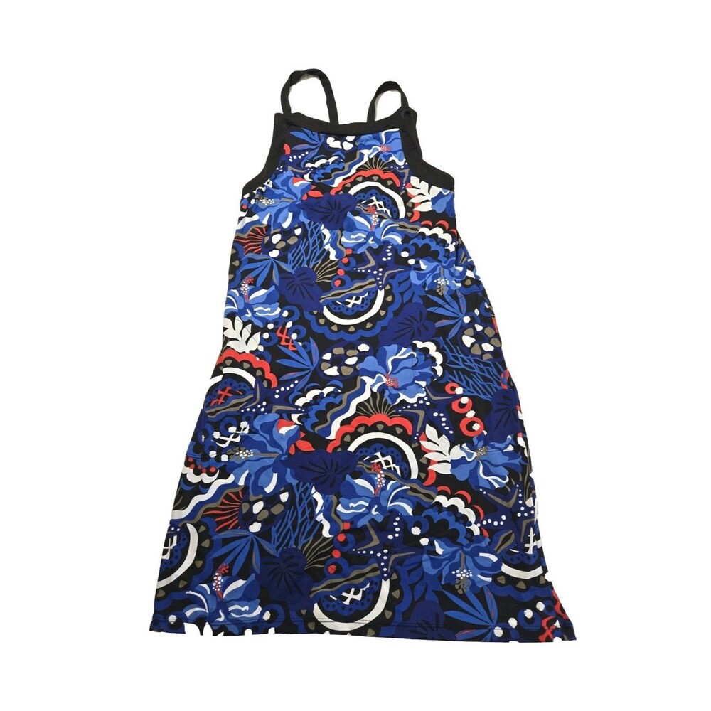 Tommy Bahama Dress Sz S Blue White Geometric Print Tie Back Athletic Resort Wear